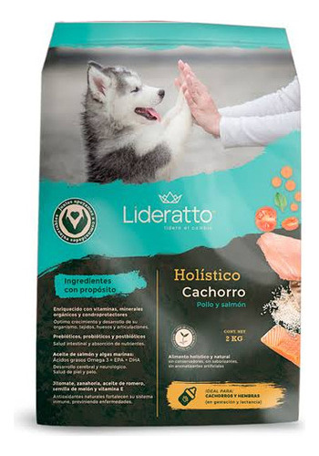 Alimento Perro Lideratto Puppy Pollo Salmón 15 Kg Holistico