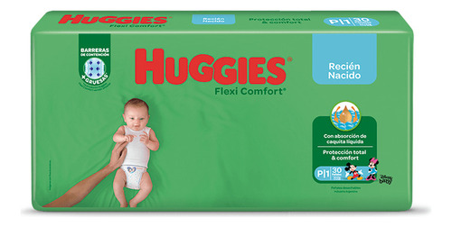 Pañales Huggies Flexi Comfort Recién Nacido, P/1  Pack De 30