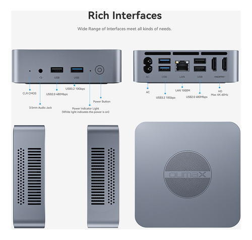 Mini Pc Oumax Intel N95 8 Gb Ddr4 256 Gb Ssd Wifi5 Windows 1