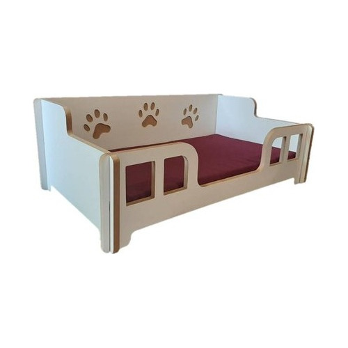 Camita Para Mascotas Cama Perro Gato Madera Colchón 50x70 Cm