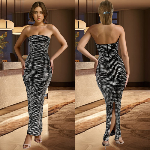 Vestido/vestido De Noite Sem Mangas Com Tachas De Longo