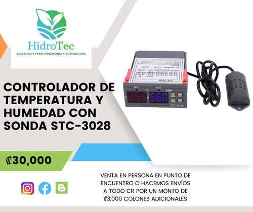 Controlador De Temperatura Y Humedad Con Sonda Stc-3028
