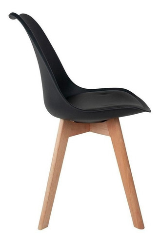 Imagem 3 de 4 de Cadeira de jantar Empório Tiffany Saarinen base wood, estrutura de cor preto, 1 unidade
