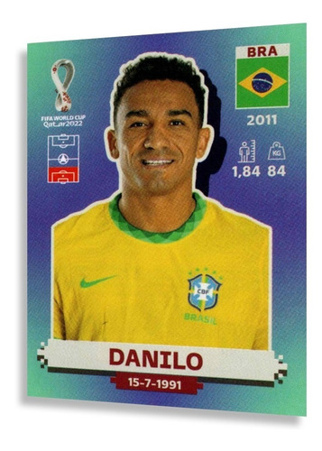 Figurinhas Copa Do Mundo 2022 Jogadores Brasil Album Panini BRA 6 DANILO Personagem FIGURINHA AVULSA COPA 2022