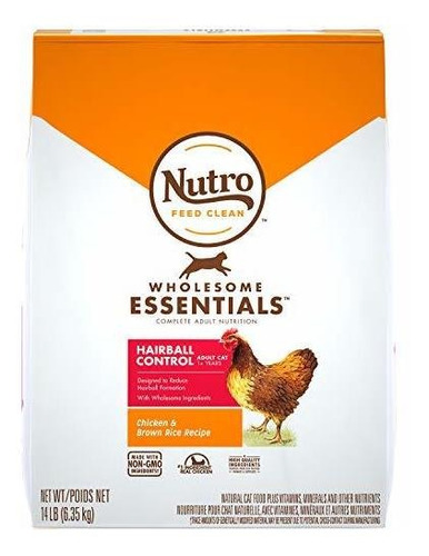 Nutro Hairball Control Adult Food Dry Cat Chicken 14 Lb.