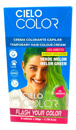 Caja Tinte X 6 U Cielo Color Tono Verde Melón 50g X6 Otowil