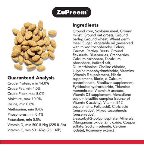 Zupreem Natural Bird Food Pellets For Parrots Conures - Dai