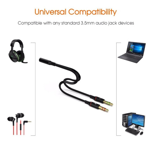 Cabo Adaptador P3 (p2 Combo) P/ Fone E Microfone Headset