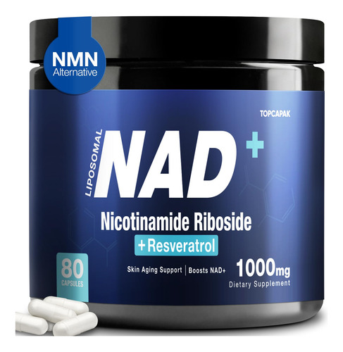 Topcapak Suplemento Nad+ Ribósido Nicotinamida 80 Unidades