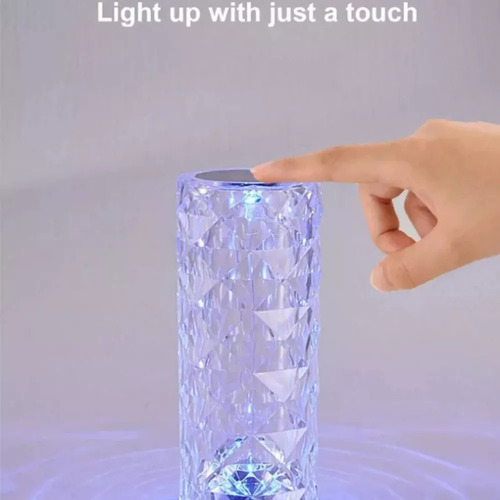 Lámpara Touch Glass, Luz Nocturna, 16 Colores.