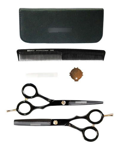 Style.cut Kit Tijeras Cobalto Corte 5.5 + Pulir 5.5+ Peine