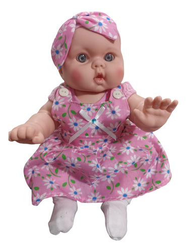 Muñeca Bebé Grande 32 Cm Con Vestido Articulable