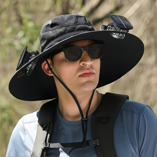 Sombrero Solar Con Ventilador Recargable