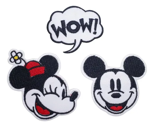 3 Parches Iron-on Mickey Y Minnie Octory Para Estampar Ropa