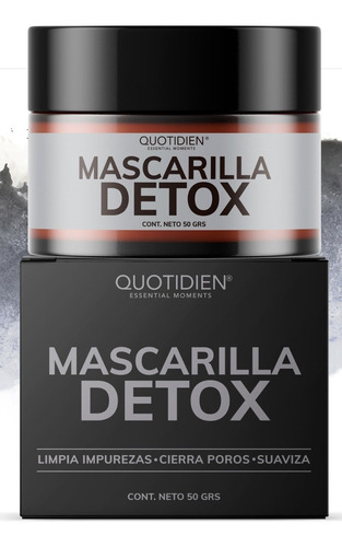 Imagen 1 de 7 de Mascarilla Facial Detox Con Carbon Activado Y Arcillas Puras