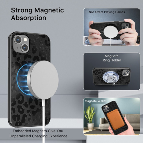 Funda Para iPhone 15 Plus (6.7) Diseño Mood Leopardo Magsafe