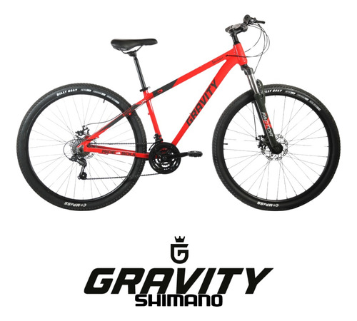 Bicicleta Rodado 29 Gravity Smash 7 Vel Shimano Disco Freno Color Rojo Tamaño del cuadro L