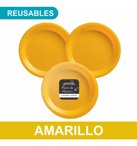Plato Grande De Plástico Desechable Granmark - 40 Piezas