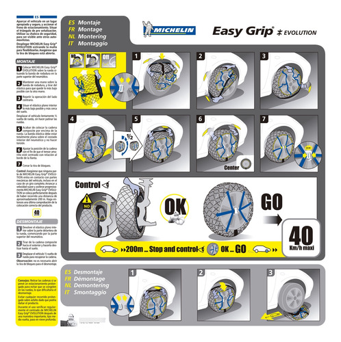Imagen 5 de 12 de Cadena Para Nieve Tela Red Easy Grip Evo 11 Michelin Evo11