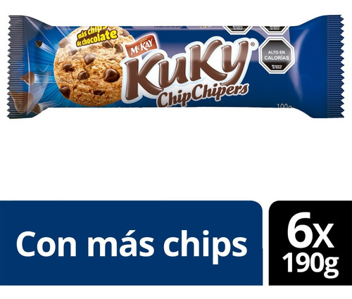 Galleta Chip Kuky® Chipchipers 190g X6 Unidades