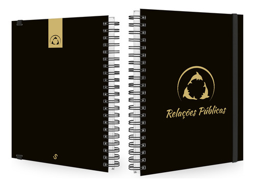 Caderno Universitário Plus Profissões Preto Gold 200 Folhas Cor Relações Públicas