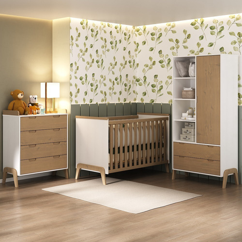 Imagen 9 de 9 de Juego De Dormitorio Infantil Bebe Cuna Comoda Ropero V Lcm