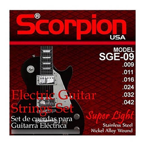 Set Cuerdas Guitarra Eléctrica 009 (envio Gratis) Scorpion