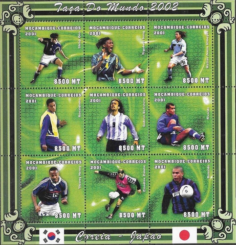 Mundial Fútbol - Batistuta - Mozambique - Hojita Mint 