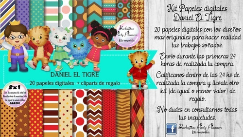 Papeles Fondos Digitales Daniel El Tigre Kit Imprimible