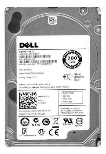 Hd Sas Dell 300gb 10k 2,5 6g 0745gc 745gc St9300605ss