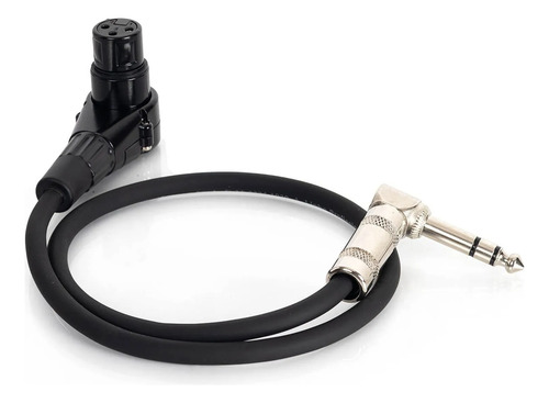 Cabo Xlr Femea 90o Para P10 Macho 90o Estéreo - 50 Cm