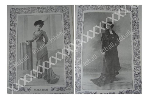 Grabado Antiguo 1909. Modas Y Tendencias En Vestidos 107