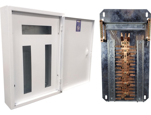 Quadro Distribuição Sobrepor Com Kit Trifásico 32c Din 100a Cor BRANCO RAL 9003 - WEG