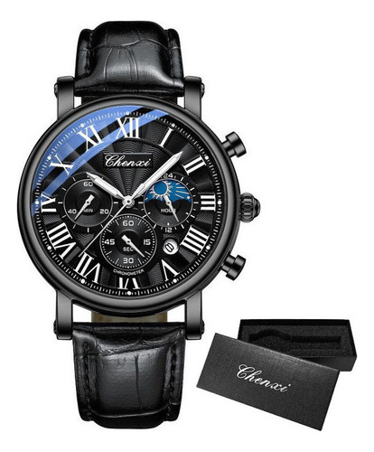 Reloj De Cuero Chenxi Cx-973b Calendar Moon Phase