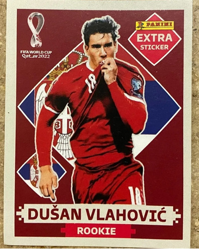 Lamina Base Extra Legend Dusan Vlahovic Panini Qatar 2022