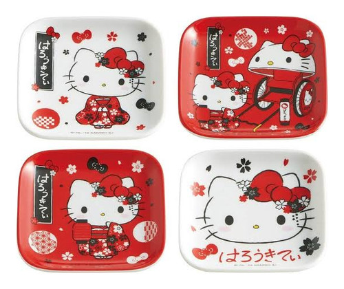Set De Mini Platos Coleccionables Hello Kitty Sanrio 