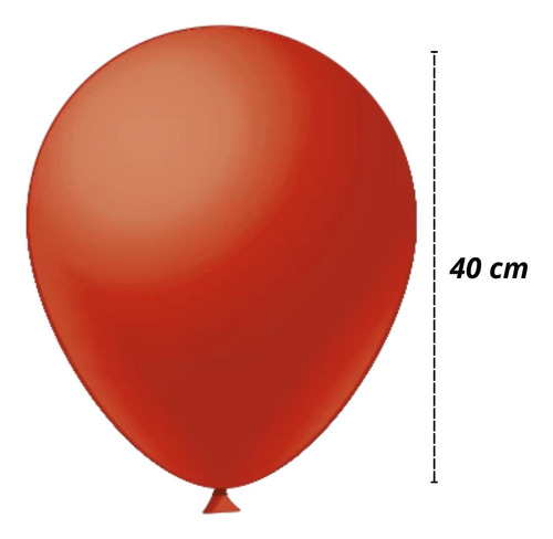 Balão Bexiga Liso 16 Polegadas - 12 Unidades Liso Vermelho