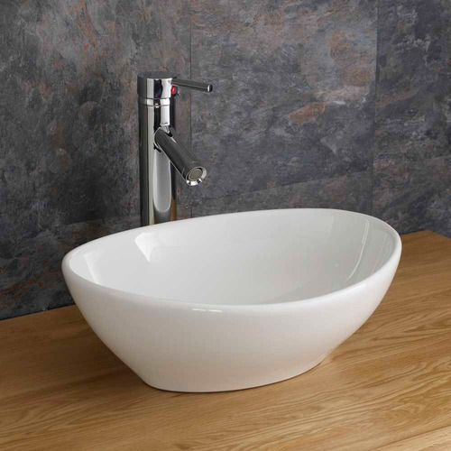 Cuba Banheiro Apoio Oval Louça Porcelana Branca Canoa Lavabo Cor Branco