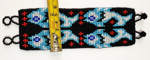 Pulsera Chaquira Peces Huichol  Artesania Mexicana  04