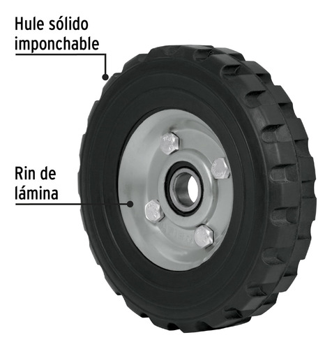 Rueda Para Diablo C/balero 6'' Hule Solido 60kg Pretul 45481