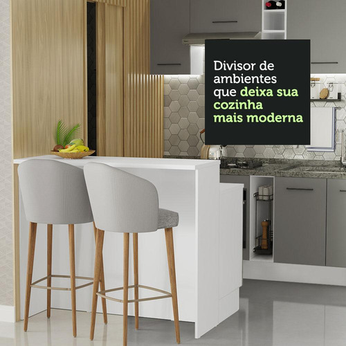 Isla Cocina Con Encimera Y Mostrador Madesa Agata 120cm Mg 1 Color Blanco/Gris