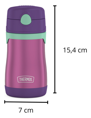 Botella Con Bombilla Thermos Sippy Kids 290ml Morado