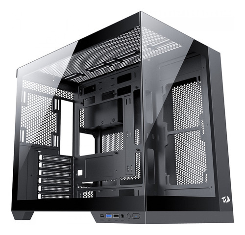 Gabinete Gamer Redragon Wideload Pro Ca-604b-Pro Preto Mid Tower Vidro ATX