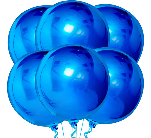 Globos Grandes De 22 Pulgadas Color Azul Rey Paquete De 6