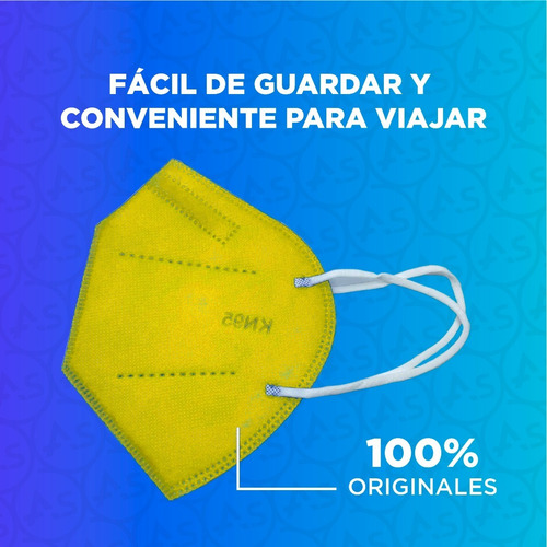 Imagen 4 de 9 de Barbijo Kn95 Amarillo X10 Unidades Anmat N95 95% Importados