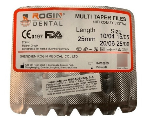 Limas Endodoncia Mecanizada Niti 701 En 25mm X 4 Rogin