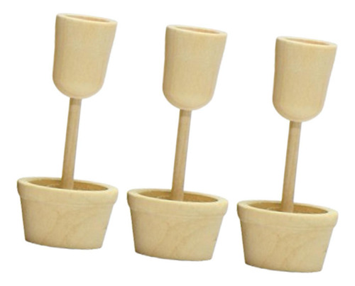 3pcs Adornos De Madera Sin Terminar Artesanías De Estilo B