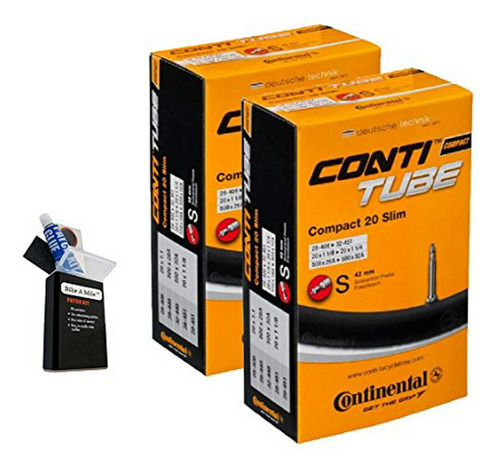 Continental 42mm - 60mm Presta Valve Bicycle Tube Pack De 2.