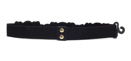 Imagem 2 de 3 de Lindo Cinto Festa Feminino Elástico Preto C/ Faixa De Strass