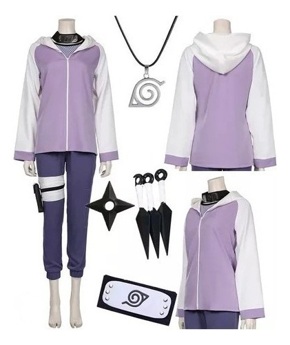 Traje De Disfraz De Anime Hyuga Hinata Para Cosplay, Chaquet